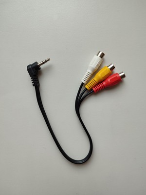 Prepojovací kábel 3x RCA - 3,5mm JACK 4 PIN/M-M 0,2m