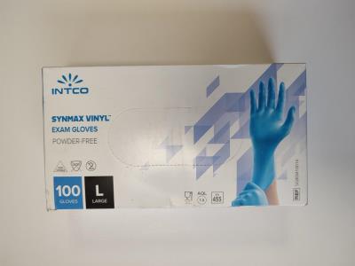 Jednorázové vinylové rukavice Synmax INTCO 100 ks/ veľkosť L, modré