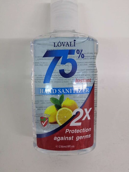 Dezinfekčný prostriedok na ruky LÓVALI 75%, 236 ml