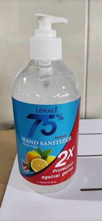 Dezinfekčný prostriedok na ruky LÓVALI 75%, 500 ml