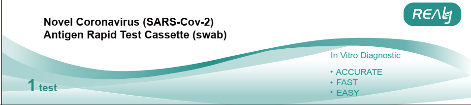 Rýchly antigénový test nového koronavírusu SARS-Cov-2 REALYTECH K511416D výterový, 1 ks
