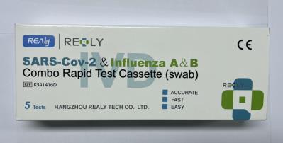 SARS-Cov-2 & chrípka A/B combinovaný test /výter/ REALY TECH K541416D, 25 ks