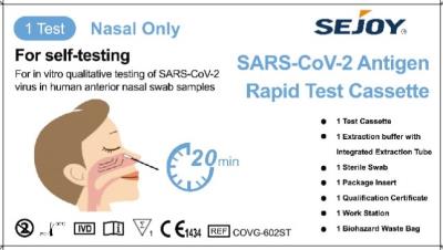 SARS-CoV-2 Antigénová súprava pre samotestovanie SEJOY COVG-602ST /výter/, 1 ks